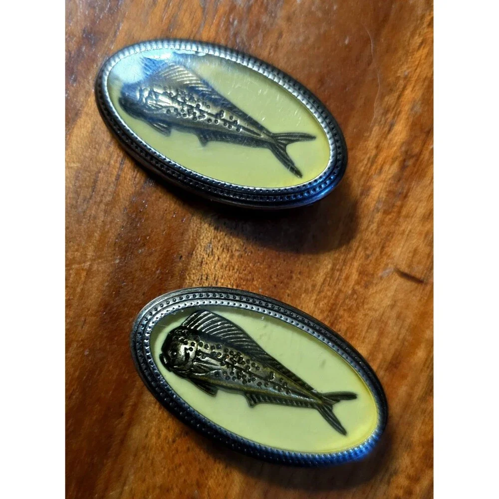 Western Americana Concho 4 Belt Replacements Enameled Fish Design Yellow Silver